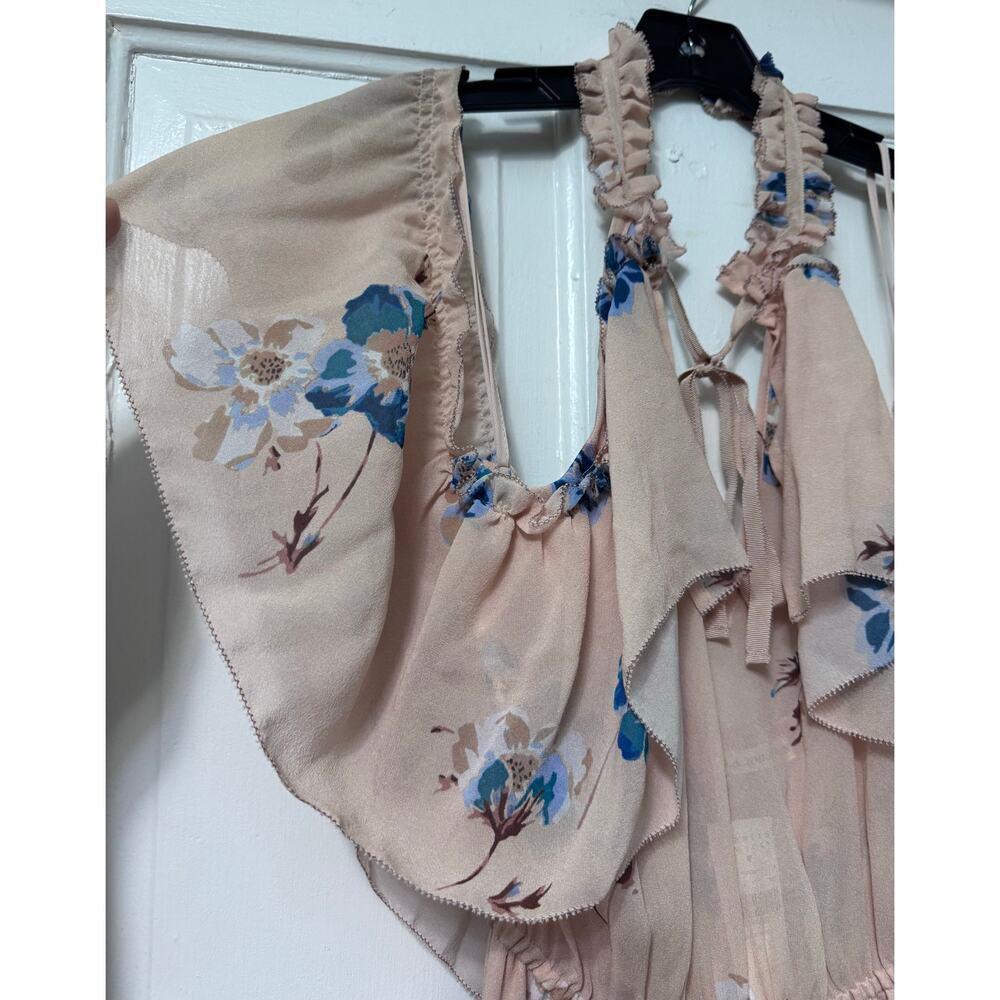 NWT Ulla Johnson Nude Floral Cold Shoulder Valentine Maxi Dress Size 4 - Picture 8 of 16